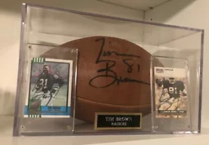 VINTAGE-TIM BRAUN SIGNIERT OFFIZIELLE NFL PAUL TAGLIABUE FUSSBALL & 2 SIGNIERTE KARTEN - Bild 1 von 11