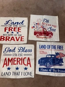 Whaline 4 Pieces July 4th Pillow Cover, Independence Day Cushion Case, American - Picture 1 of 7