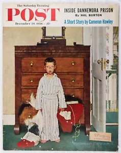 29. DEZK 1956 Weihnachtsmann Entdeckung ROCKWELL SAMSTAG ABEND POST VOLLMAG 535 - Bild 1 von 8