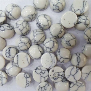15Pcs 8mm White Turquoise Round Cab Cabochon QQ171 - Picture 1 of 2