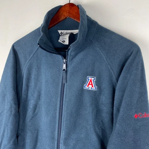 Arizona Wildcats Columbia Fleece Jacket Womens Medium Navy Blue Zip Pockets Warm Cover