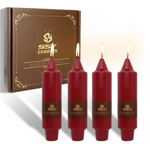 Juego de 8 velas cónicas rojas de 5,1" sin perfume velas de pilar velas de Navidad regalo - Imagen 1 de 10