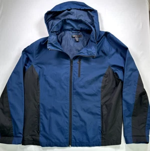 Women's Style & Co. Blue & Black Lightweight Hooded Jacket- Size XL - Picture 1 of 3
