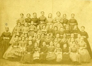 School Group Portrait France Old CDV Photo 1860 - Imagen 1 de 3