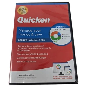 PREOWNED QUICKEN DELUXE PERSONAL FINANCE WIN & MAC CD 170262 USA - Photo 1/4