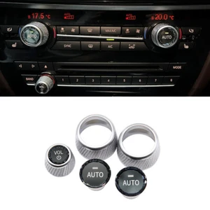 3x Cubierta de cristal de botón de volumen de control de clima de CA para BMW 5 F10 F11 2013-17 - Imagen 1 de 11