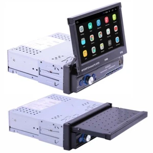 7" Single 1 Din Touch Screen Car Stereo Radio Blueooth WiFi GPS Flip Out 1+16G - Picture 1 of 22