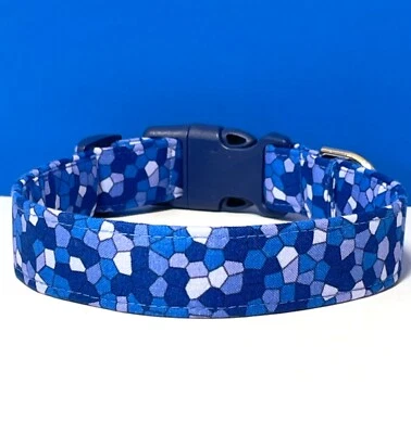 Blue Stone Dog Collar - Boy Dog Collar - Image 1 of 2