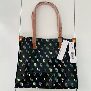 Dooney & Bourke IT Black Multi BD Logo Medium Shopper Tote Bag New - Picture 1 of 11