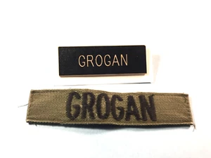US Army Name Tag "GROGAN" " 2pcs - Picture 1 of 8