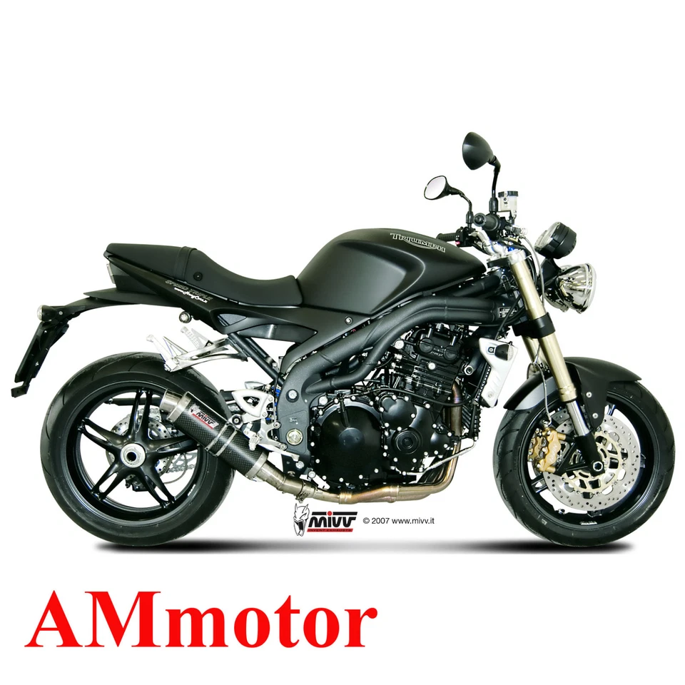 Mivv Triumph Speed Triple 2010 10 Pot D' Echappement Moto Gp Carbon Low - Photo 1/1