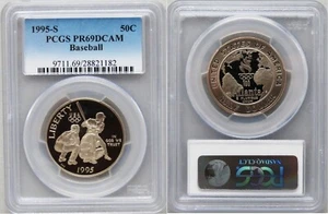1995-S 96 Atlanta Olympics Baseball Commemorative Proof Half PCGS PR69DCAM  - Picture 1 of 1