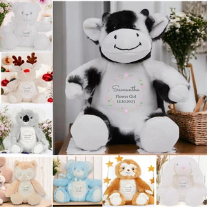 Personalised Flower Girl - Pink Wreath & Date Plush Toy | Personalised Soft T... - Picture 1 of 12