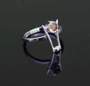 Solid 925 Sterling Silver Round Lemon Quartz Stone Handmade Ring KGJ-R-1142 - Picture 1 of 4
