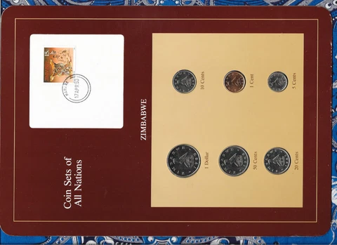 Coin Sets of All Nations Zimbabwe 1980-1988 UNC 20 cents 1987 Cover