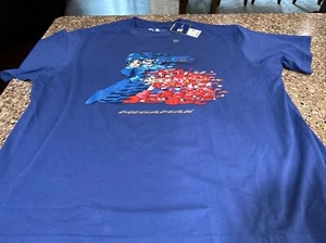 CAPCOM 40th Anniversary UT Collection Rockman Uniqlo Oversized T-shirt Blue EUC - Picture 1 of 9