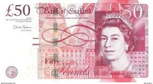 GREAT BRITAIN - 2010 50 Pounds Signed Salmon UNC Banknote - Picture 1 of 2