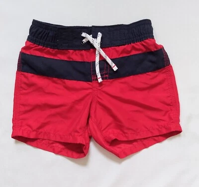 Baby Gap Baby Toddler Boys Size 18M 24M Drawstring Swim Trunks Red Blue - Image 1 of 4