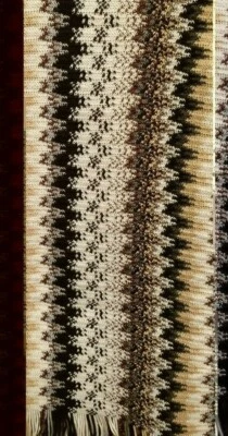 Missoni Naranja Etiqueta Flecos Bufanda Mezcla Lana Tejido Zig Zag Geométrico NUEVO NUEVO CON ETIQUETAS Foto 1 de 3