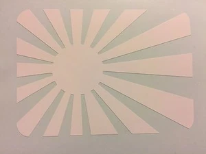 JDM Rising Sun Japanese flag decal sticker White vinyl car 4.15"x 3" die cut - Foto 1 di 3