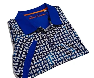 Robert Graham Geometric Tetris pattern Knit Polo Men's L 2XL Shirt NEW - Bild 1 von 6