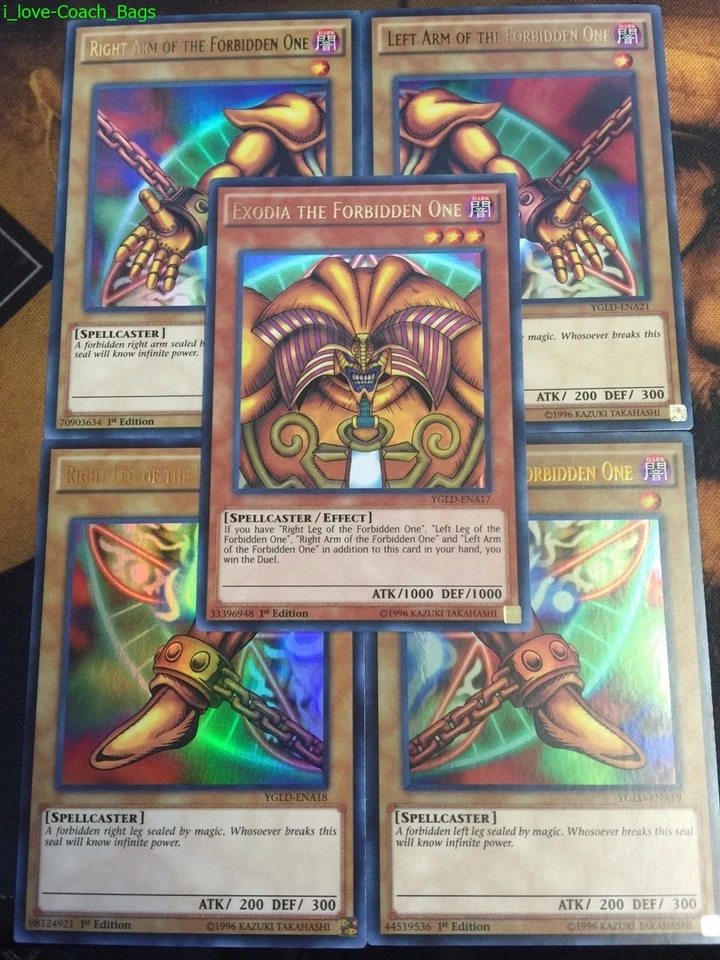 Unlimited* HOLO YUGIOH: EXODIA THE FORBIDDEN ONE 5-CARD SET* YGLD Ultra shiny - Image 1 of 1