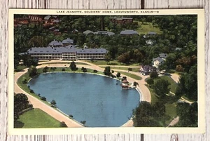 Lake Jeanette Soldiers Home Leavenworth Kansas Vintage Postcard - Picture 1 of 2