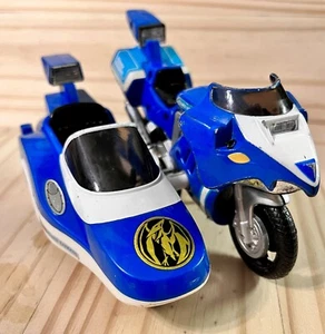Blue Mighty Morphine Power Rangers Triceratops Battle Bike Side Car Bandai 1993 - Picture 1 of 22