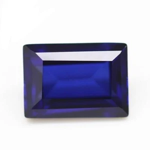 Synthetic Loose Gemstone Sapphire Baguette Fine Cut AAA For Making All Jewelry - Picture 1 of 24