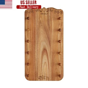 Holz Nudelholz Regal Wandhalterung hält 6 Stifte Akazie Küche Organizer 26 x 14 - Bild 1 von 8