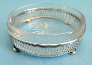 Gorham Sterling Silver & Crystal Ring / Trinket Dish Pierced Mid Century era - Picture 1 of 11