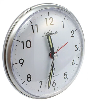 Atlanta Radio Sveglia Quarzo Color Argento Quadrante Bianco Plastica - Immagine 1 di 3
