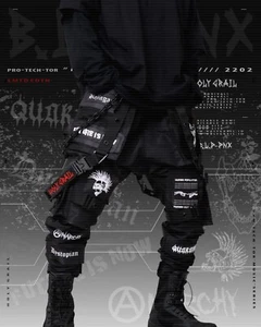 Herren schwarz taktisch Streetwear Techwear schwere Cargohose Hose H-G BLP-PNX - Bild 1 von 10