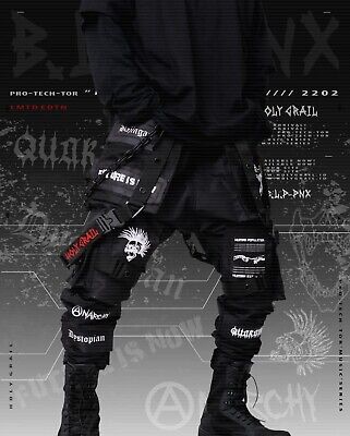 Mens Black Tactical Streetwear Techwear Heavy...