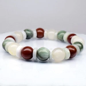💎 163.28ct 30pcs Natural Multi Color Jade - Untreated Myanmar Gems Bracelet 2" - Imagen 1 de 5