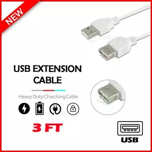 Quality 3ft 1M Foot USB 2.0 Extension Cable Male Type A - Female Cord Adapter - Picture 1 of 5