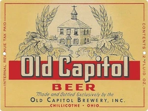 Letrero metálico reproducción etiqueta cerveza Capitol antiguo 9"x12" Chillicothe OH - Imagen 1 de 3