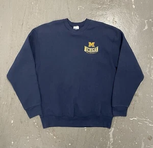 Vintage 90s Michigan Wolverines Sweatshirt Herren Xl Dunkelblau Pro Player NCAA - Bild 1 von 7