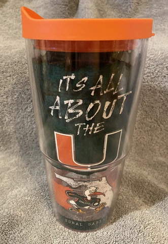 Miami Hurricanes Tervis  Tumbler 24 oz. Miami Hurricanes Brand New Cover
