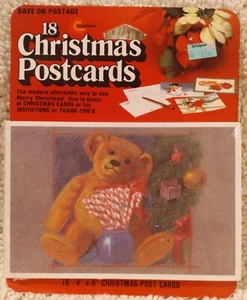 Vintage Conimar Christmas Postcards Teddy Bear Candy Canes Tree 18 cards New - Picture 1 of 2