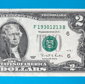 1930 December 13 (F 19301213 B) BIRTHDAY Note $2 Two Dollar Bill - Picture 1 of 3