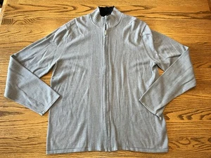 Kenneth Cole New York  Cardigan Open Front, Ribbed, Cotton, Grey, Men’s XL - Picture 1 of 11
