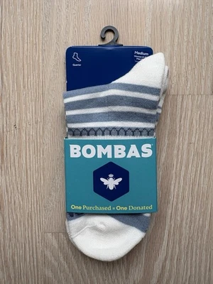 BOMBAS Talla M Unisex Mezcla de Algodón Acolchado Rayas Cuarto Calcetines Azul/Blanco Nuevo con Etiquetas Foto 1 de 4