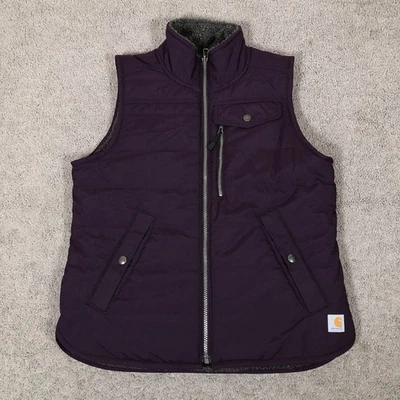 Carhartt Utility Sherpa Lined Vest Womens XS Purple Reversible 103907 V22 - Image 1 of 4