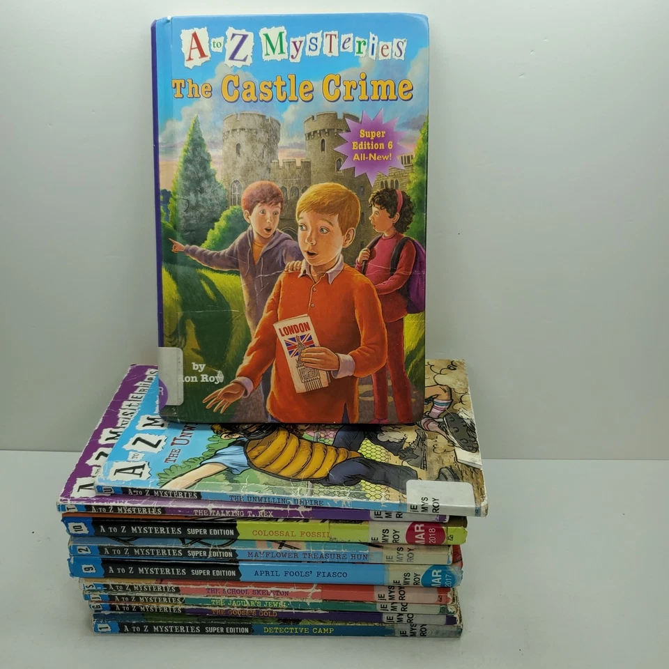 A to Z MYSTERIES by RON ROY ~ Set of 10 PB & HC Books Lot Ex Library - Image 1 of 4