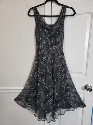 Minivestido Nick capucha seda transparente lapislázuli Y2K S floral capricho gótico Y2k hada pin up  Foto 1 de 4