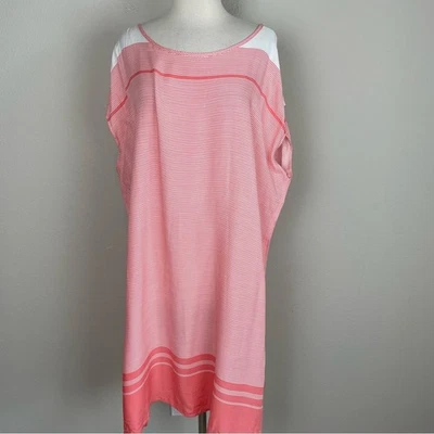 Vestido Lane Bryant Coral Blanco Rayas Nuevo con Etiquetas 14/16 Foto 1 de 4