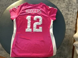 Team Apparel Green Bay Packers Aaron Rodgers #12 Damen rosa Trikot Größe Medium - Bild 1 von 7
