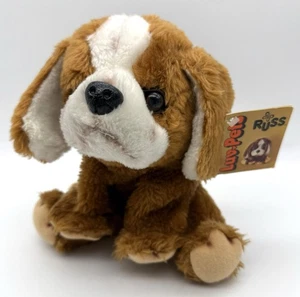 Peluche Russ Luv Pets "Bernard" il cane cucciolo marrone 9" 1977 COREA nuovo con etichette vintage - Foto 1 di 7