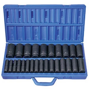 26 Pc. 1/2" Drive 6 Point Metric Deep Master Socket Set GRY-1326MD Brand New! - Picture 1 of 4